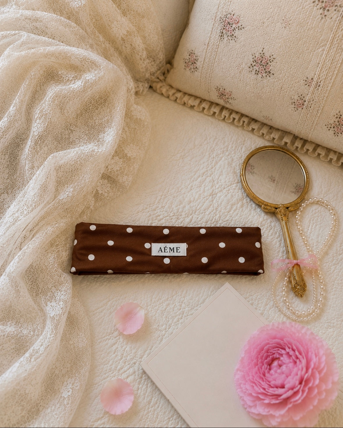 The Polka Dot Headband Brown