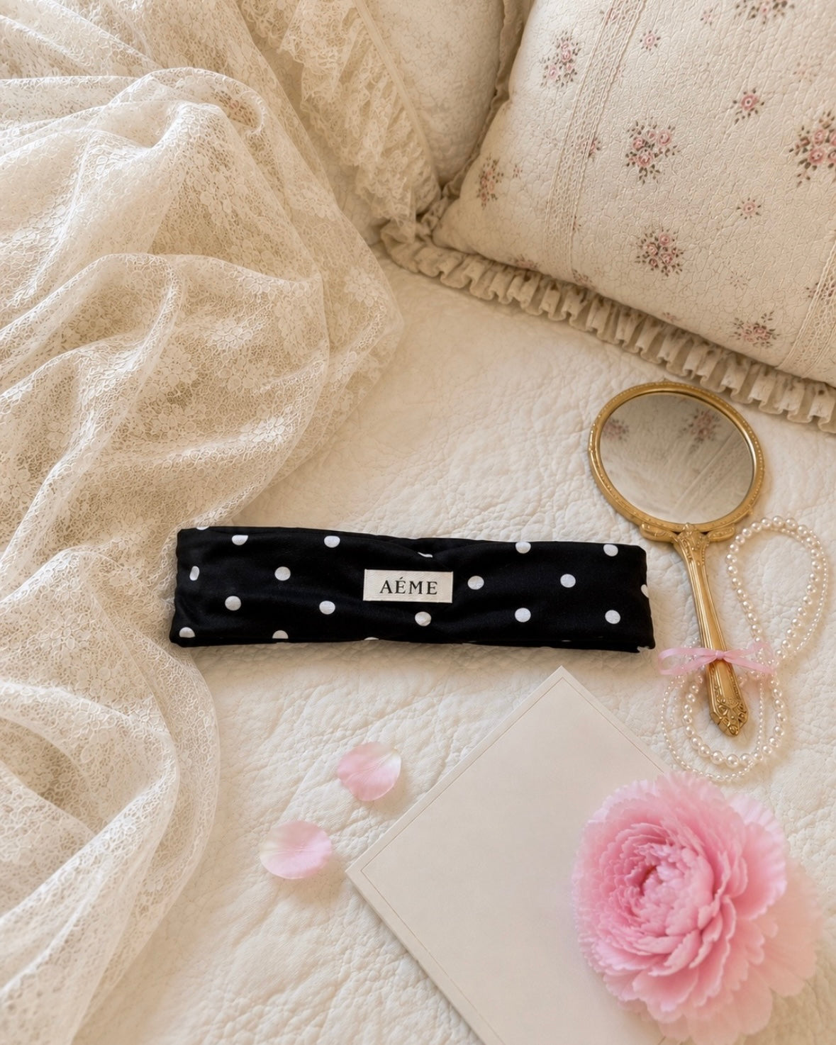 The Polka Dot Headband Black
